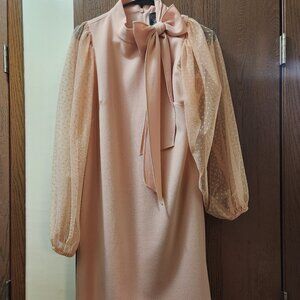 Vince Camuto - Bow-Neck Chiffon Sleeve Shift Dress